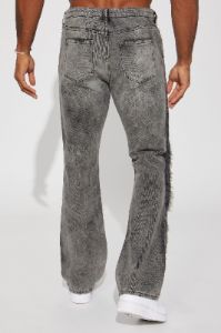 Enduring Dream Slim Stacked Flare Jeans - Grey sold by Fashion Nova