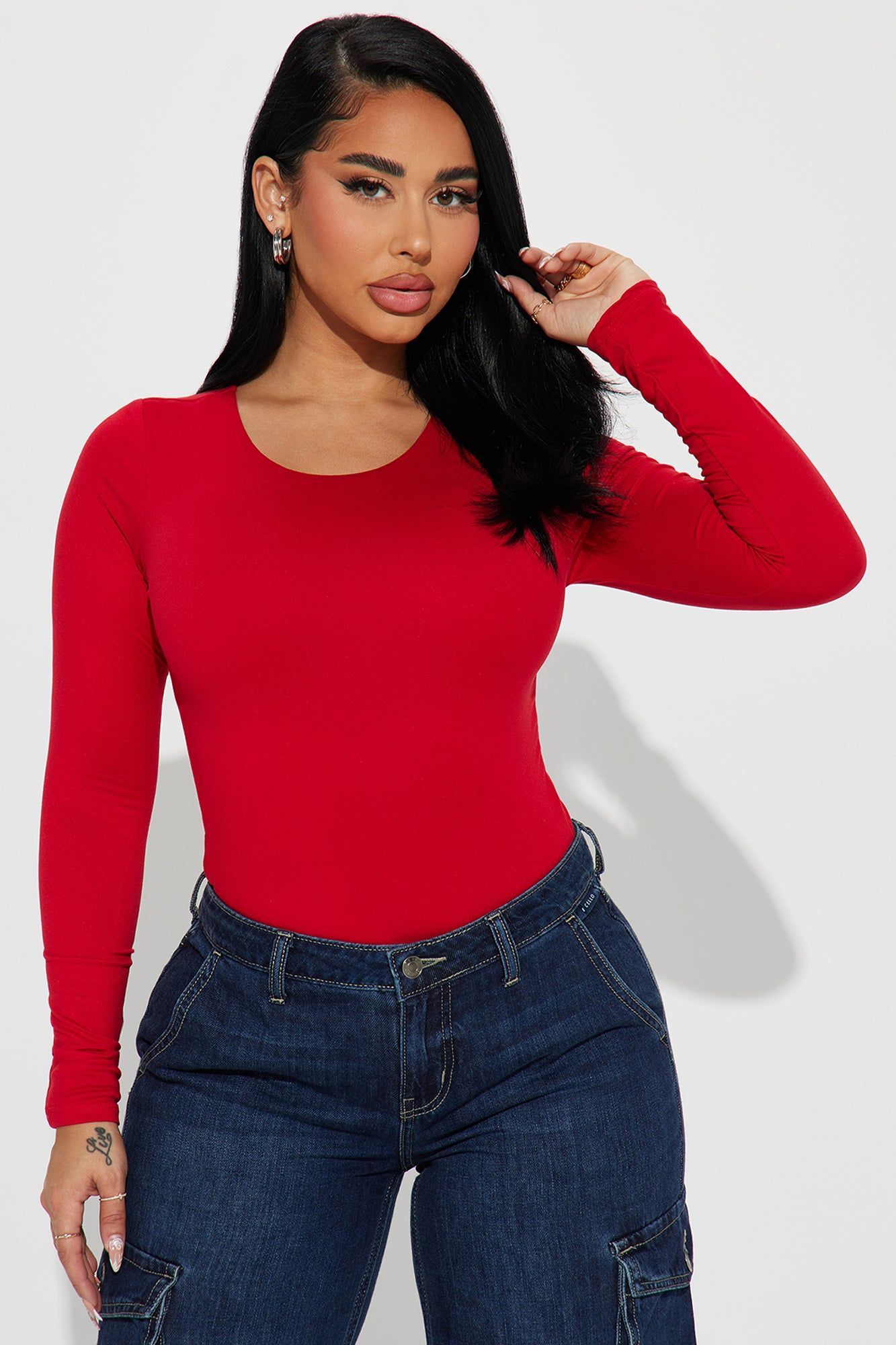 Kari Double Lined Bodysuit - Red sold by Fashion Nova product image thumbnail 3