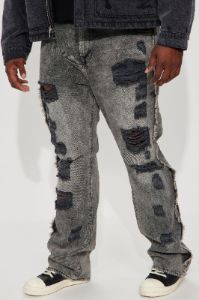 Enduring Dream Slim Stacked Flare Jeans - Grey sold by Fashion Nova