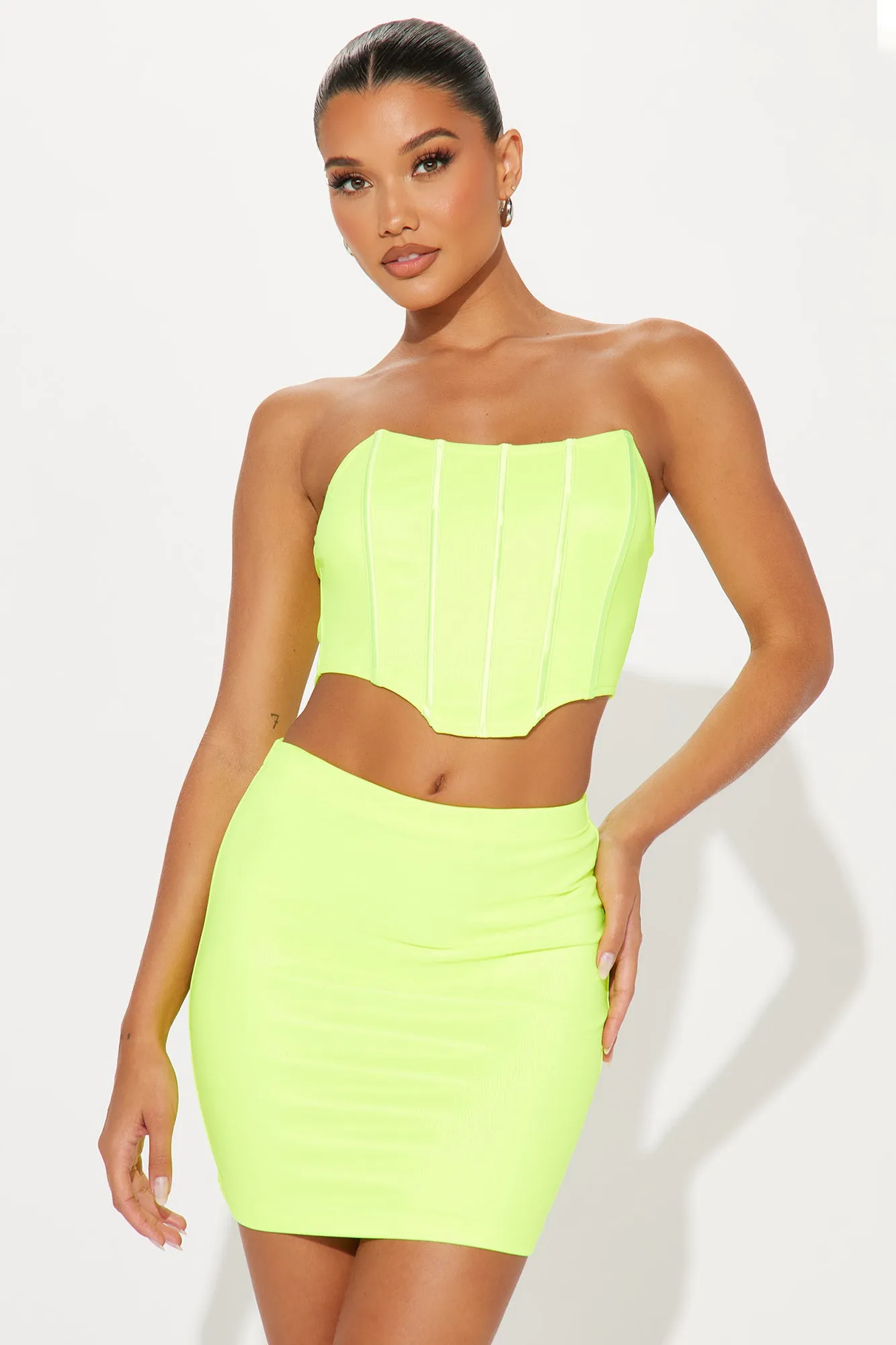 Vegas Night Skirt Set - Lime sold by Fashion Nova