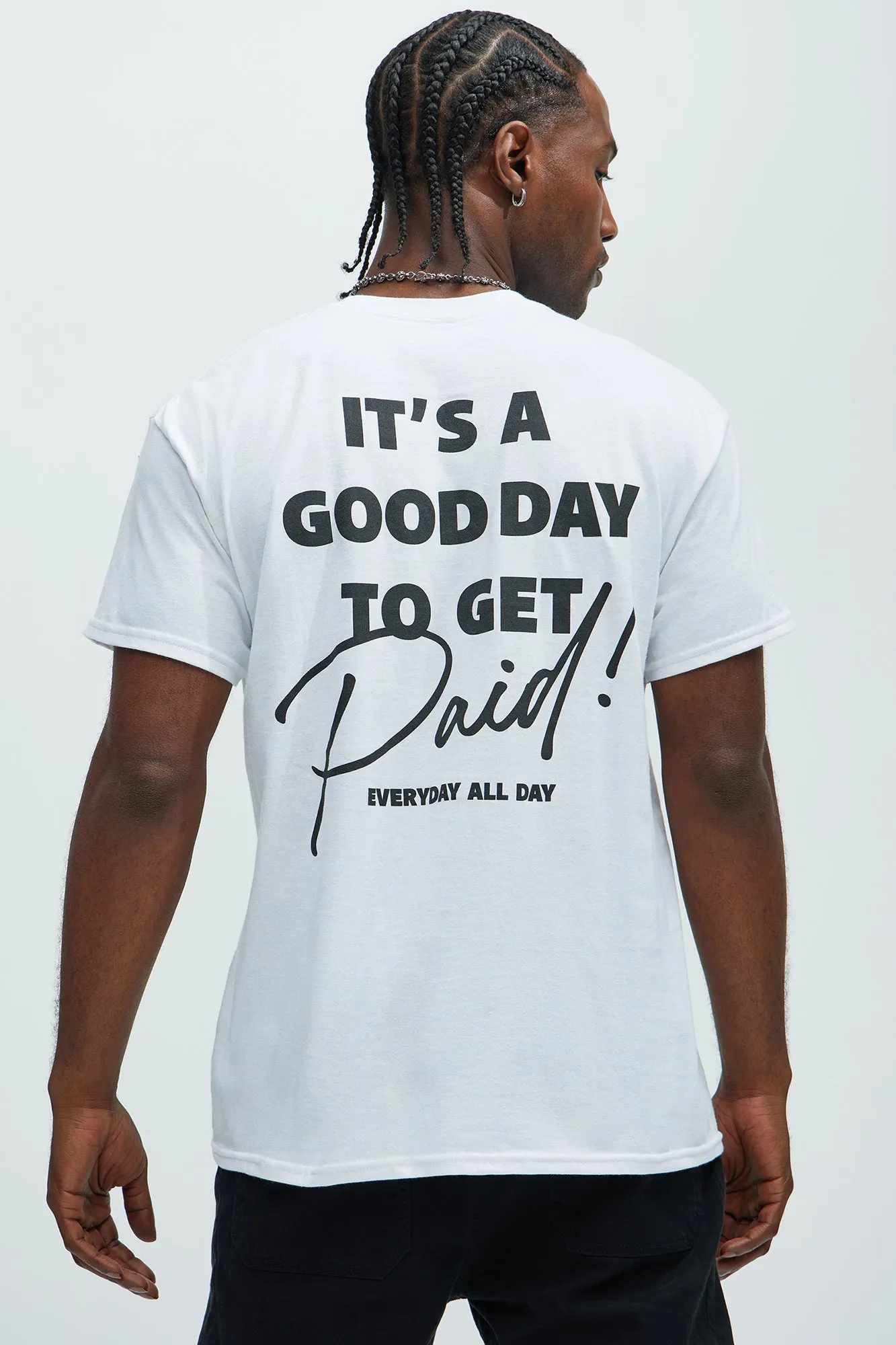 Pay Day Short Sleeve Tee - White sold by Fashion Nova