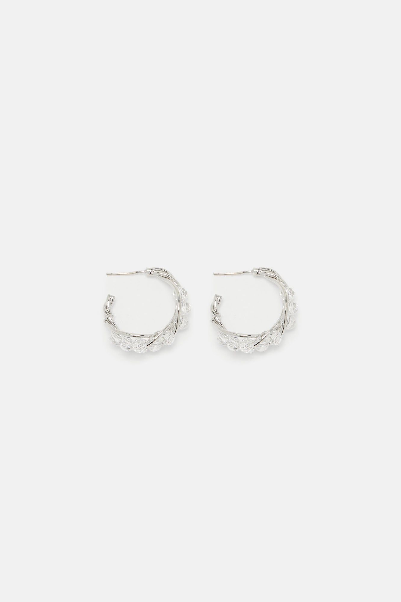 Crystal Girl Hoop Earrings - Silver sold by Fashion Nova product image thumbnail 3