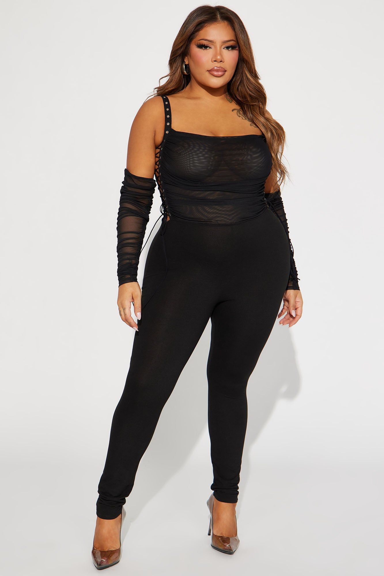 Never Blend In Mesh Jumpsuit - Black sold by Fashion Nova product image thumbnail 4
