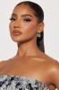 Crystal Girl Hoop Earrings - Silver sold by Fashion Nova