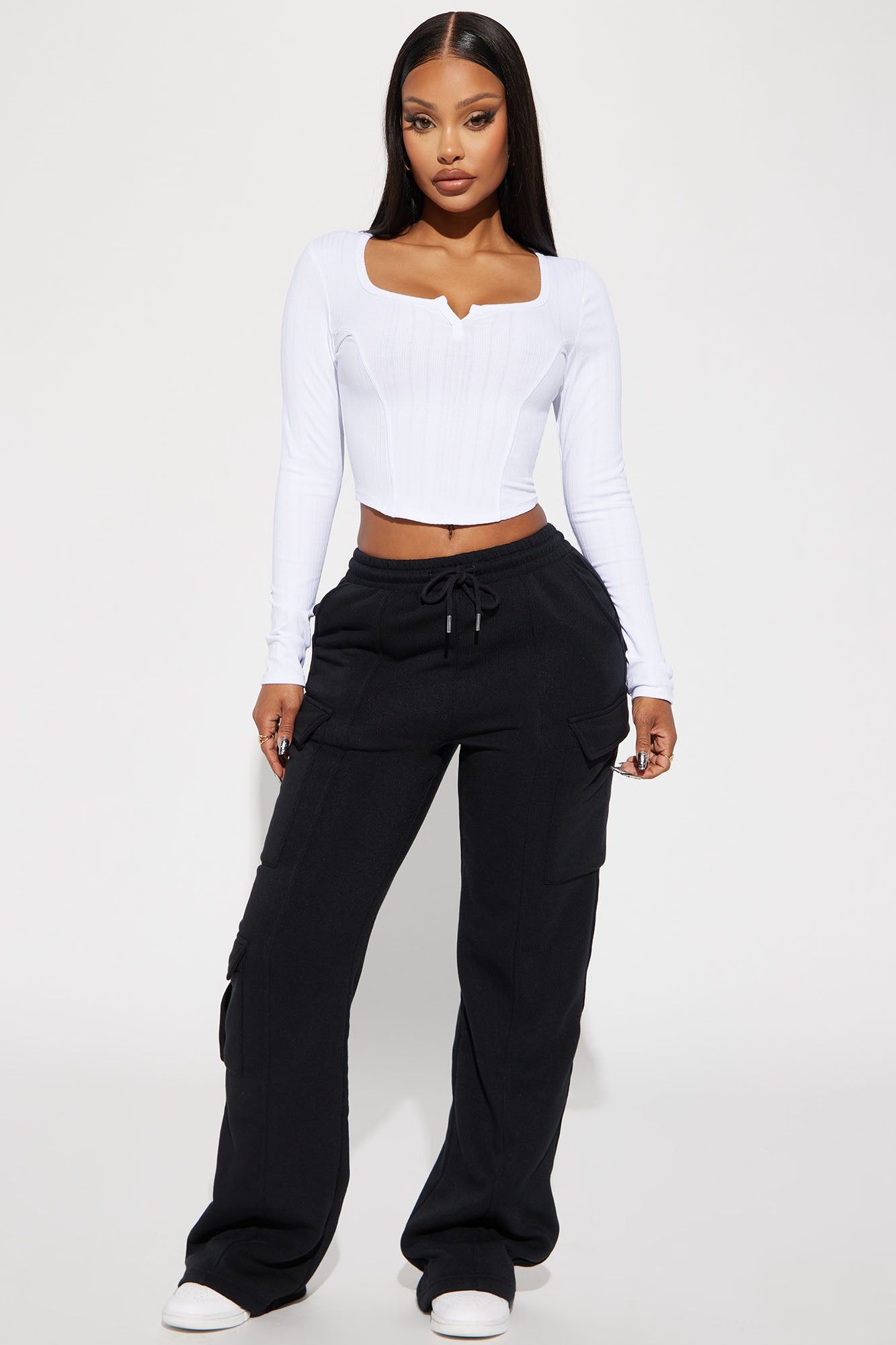 Tamara Ribbed Top - White sold by Fashion Nova product image thumbnail 2