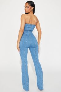 Catch Me Outside Denim Jumpsuit - Medium Wash sold by Fashion Nova