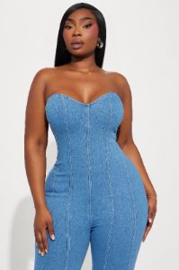 Catch Me Outside Denim Jumpsuit - Medium Wash sold by Fashion Nova