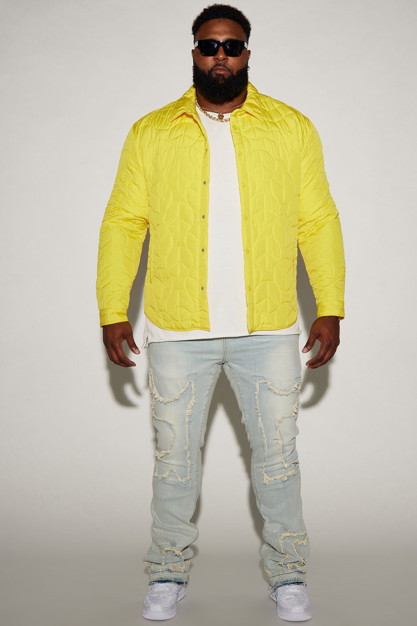 Peace Quilted Nylon Shacket - Yellow sold by Fashion Nova product image thumbnail 6