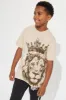 Mini King Lion Fleece Jogger Set - Khaki/combo sold by Fashion Nova