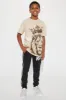 Mini King Lion Fleece Jogger Set - Khaki/combo sold by Fashion Nova