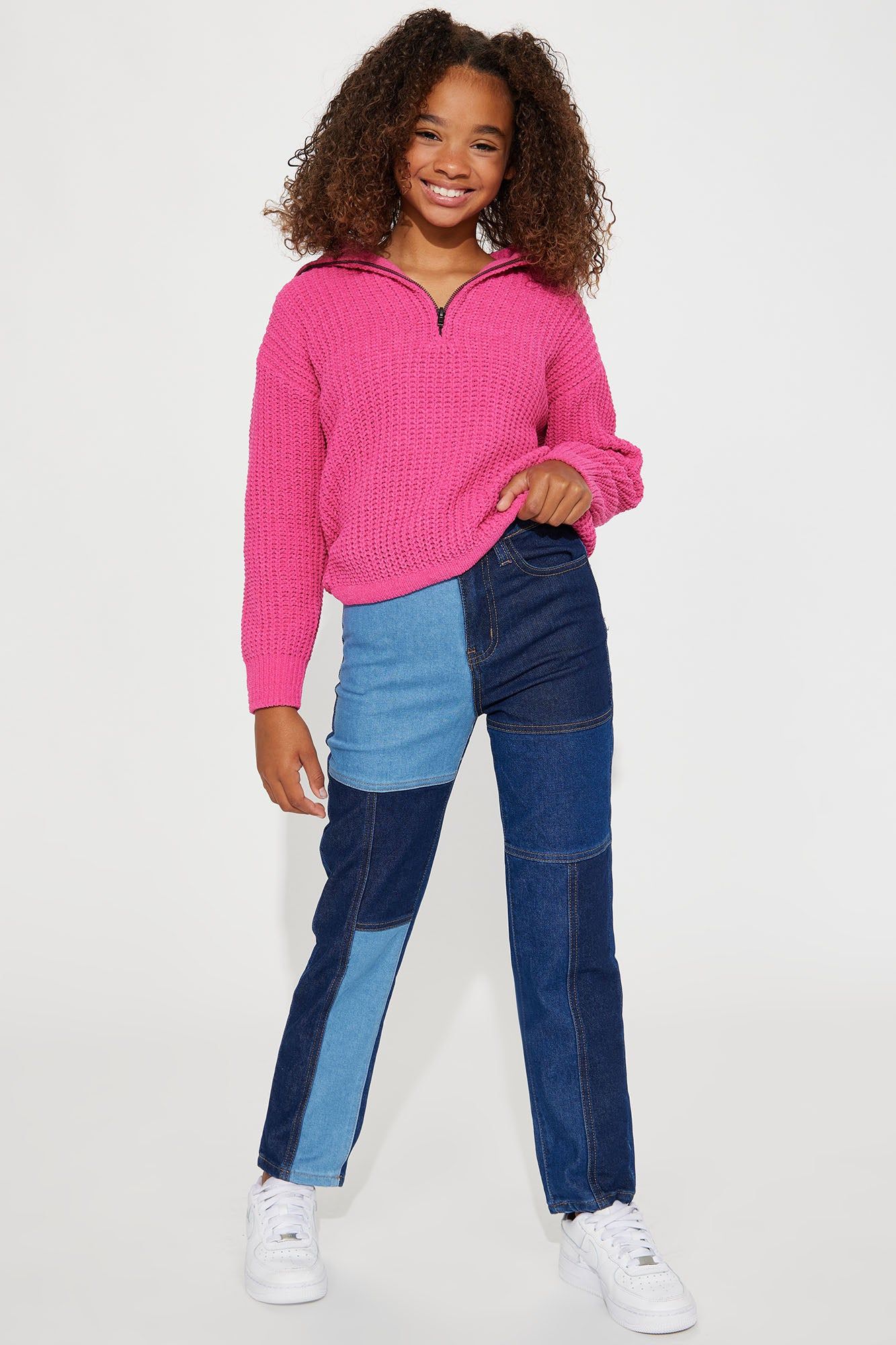 Mini Wrapped In Warmth Chenille Zip Sweater - Magenta sold by Fashion Nova product image thumbnail 2