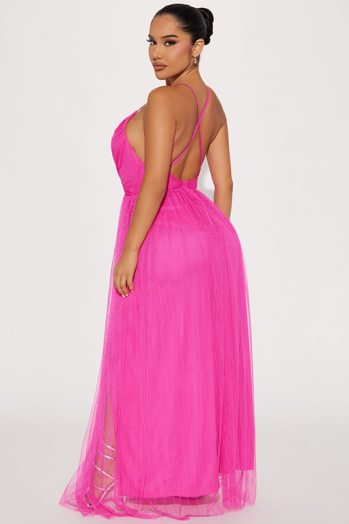 Madison Tulle Maxi Dress - Hot Pink sold by Fashion Nova product image thumbnail 3