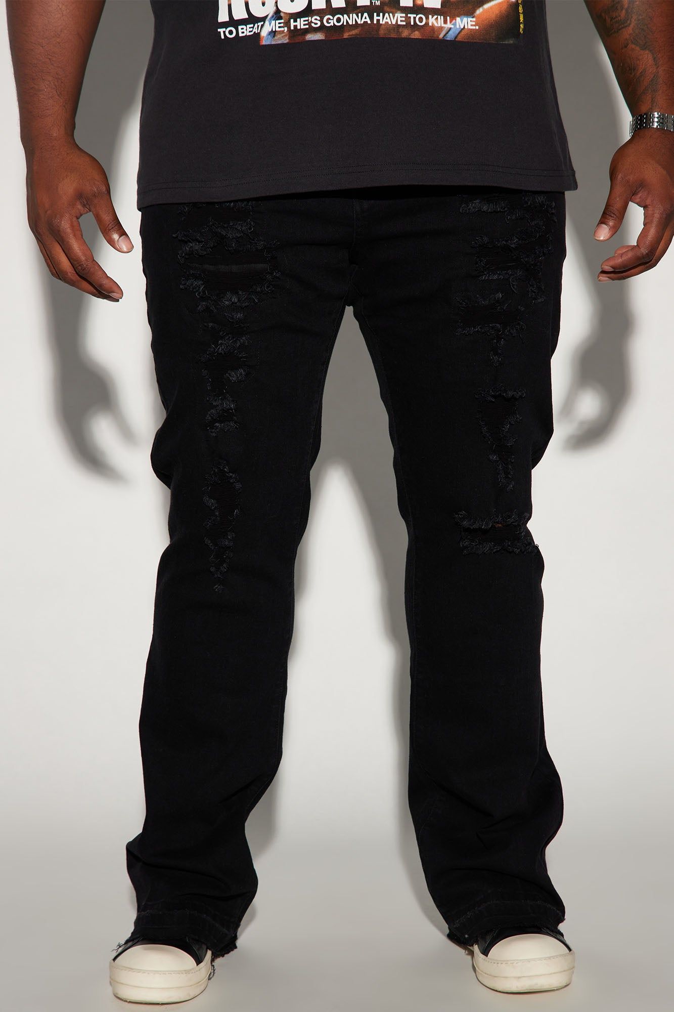 Anytime Stacked Skinny Flare Jeans - Black sold by Fashion Nova product image thumbnail 2