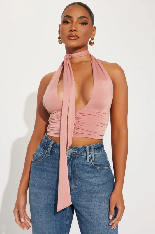 It's Cocktail Hour Halter Top - Blush sold by Fashion Nova