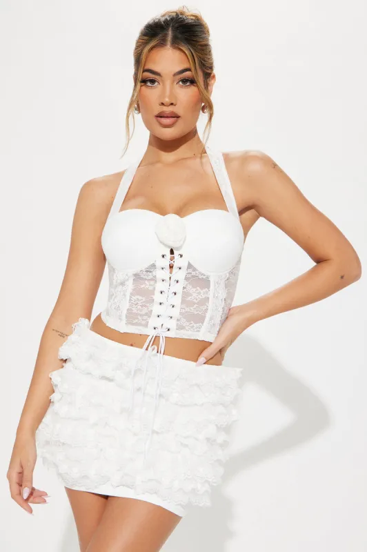 Soraya Ruffle Lace Skirt Set - White sold by Fashion Nova
