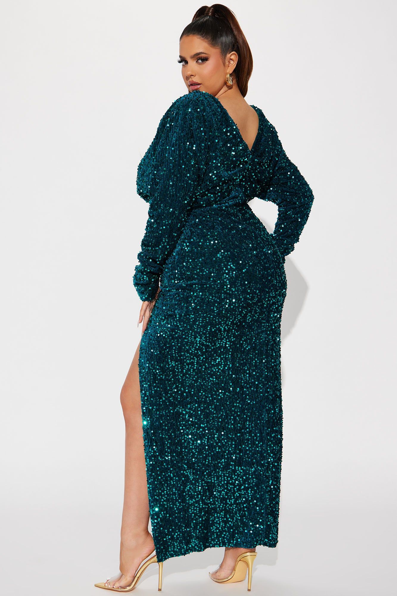 One And Only Sequin Gown - Emerald sold by Fashion Nova product image thumbnail 6