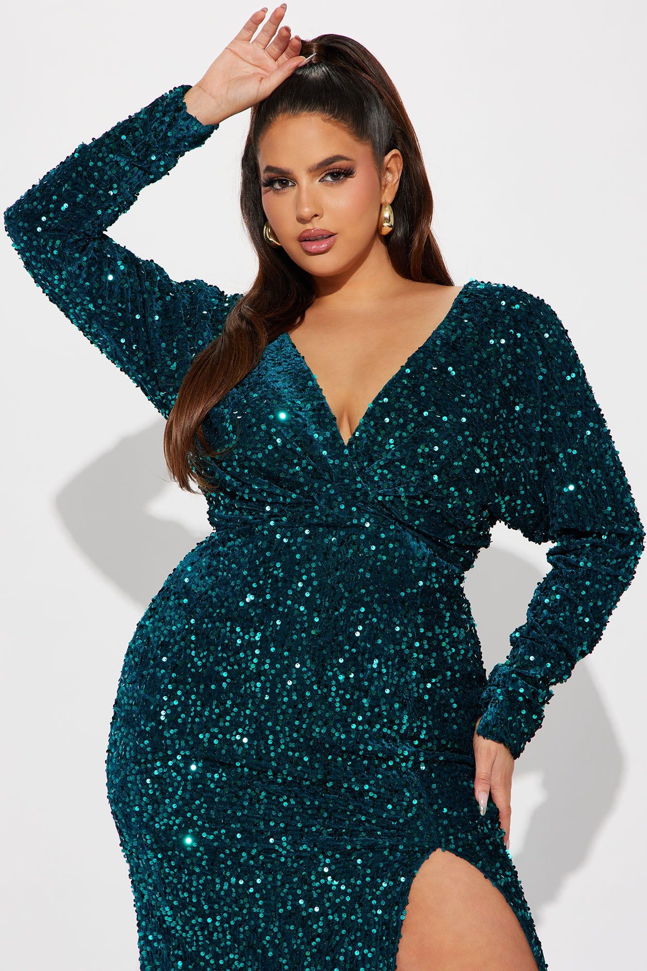 One And Only Sequin Gown - Emerald sold by Fashion Nova product image thumbnail 5