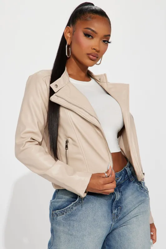 That Girl Moto Jacket - Taupe sold by Fashion Nova
