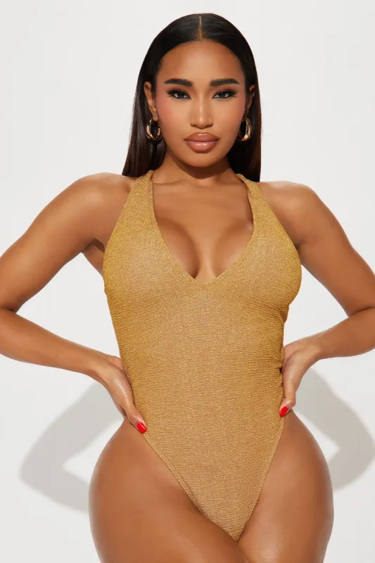 Glowing Goddess 1 Piece Swimsuit - Copper sold by Fashion Nova