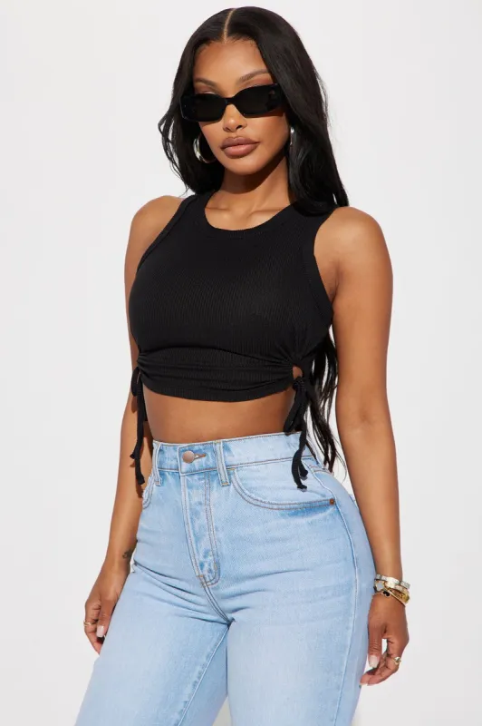 Mable Ribbed Top - Black sold by Fashion Nova