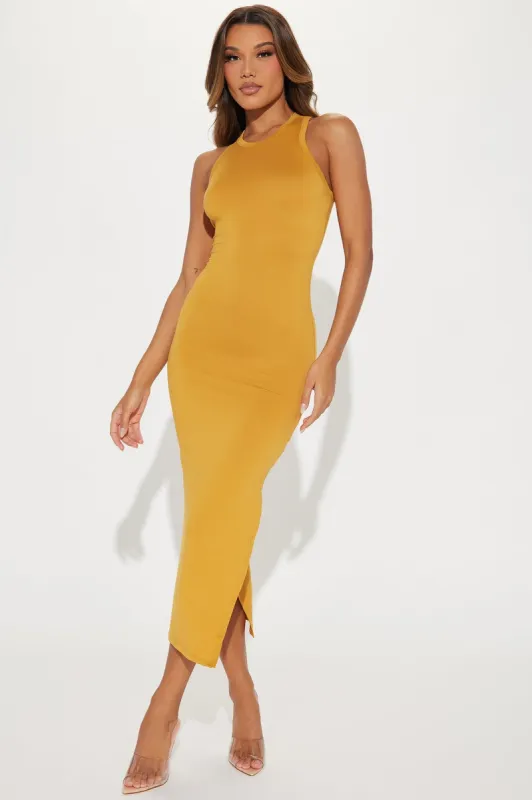 Giving U Side Eye Maxi Dress - Yellow sold by Fashion Nova
