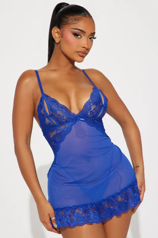Lover's Touch Lace Babydoll - Blue sold by Fashion Nova