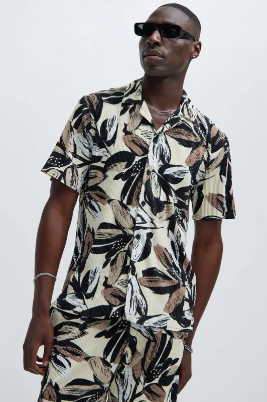 Harbor Leaf Shirt - Natural/Combo sold by Fashion Nova