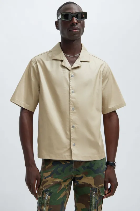 Cedrus Waxed Shirt - Tan sold by Fashion Nova
