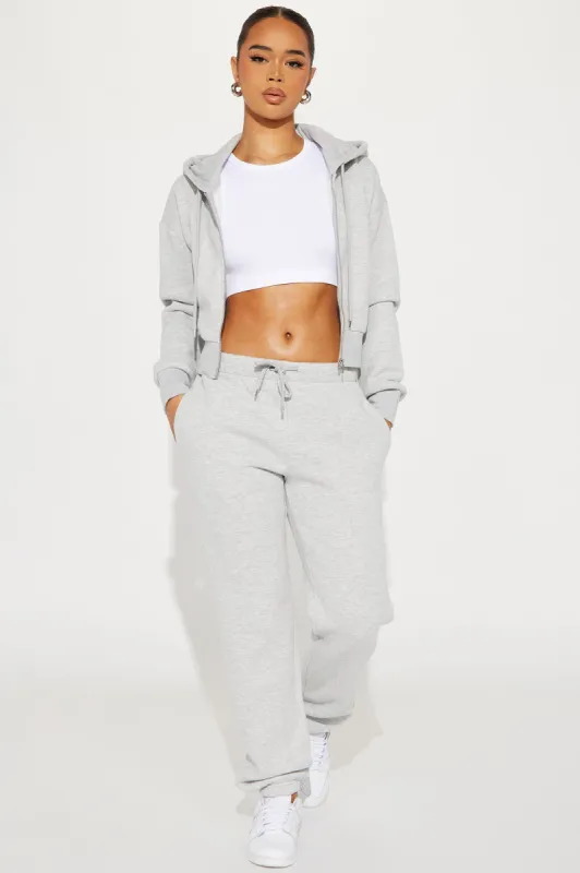 Brianna Jogger Pant Set - Heather Grey sold by Fashion Nova