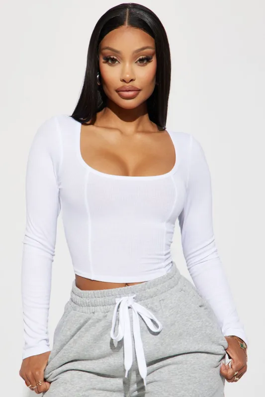 Dana Ribbed Top - White sold by Fashion Nova