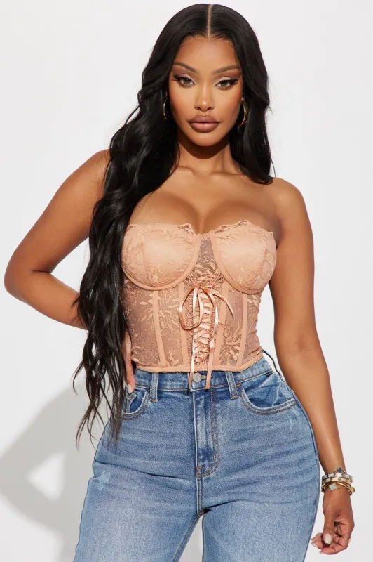 Valeria Lace Corset Top - Nude sold by Fashion Nova