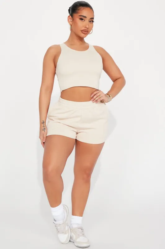 Staying In Lounge Short Set - Taupe sold by Fashion Nova