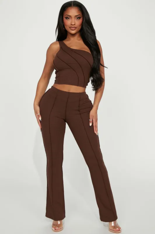 Wish Me Luck Pant Set - Chocolate made by Fashion Nova
