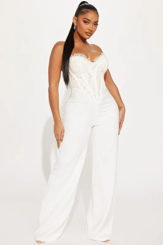 Lover Jumpsuit - White sold by Fashion Nova