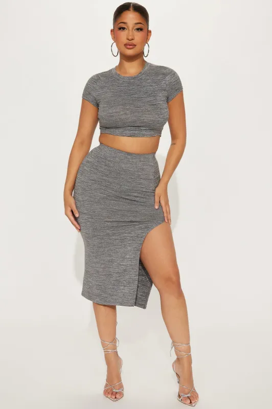 Come With Me Skirt Set - Grey sold by Fashion Nova