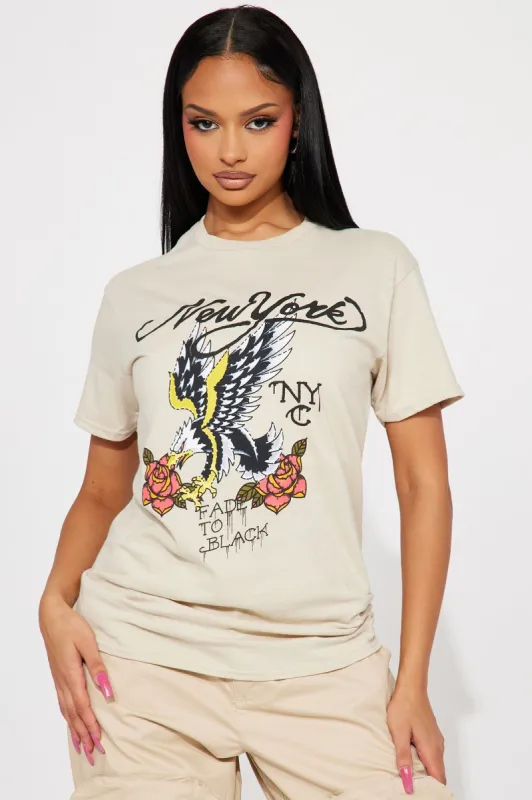 Memories Fade Graphic Tshirt - Sand sold by Fashion Nova