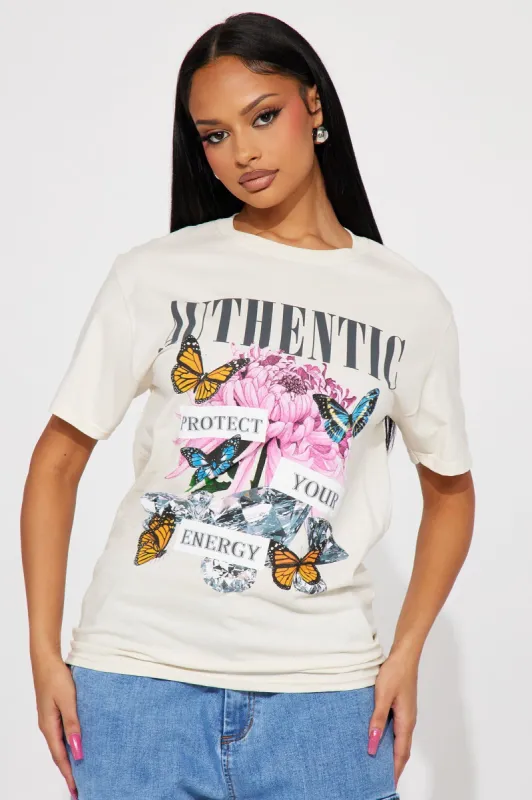 Protect Your Energy Graphic Tee - Sand sold by Fashion Nova