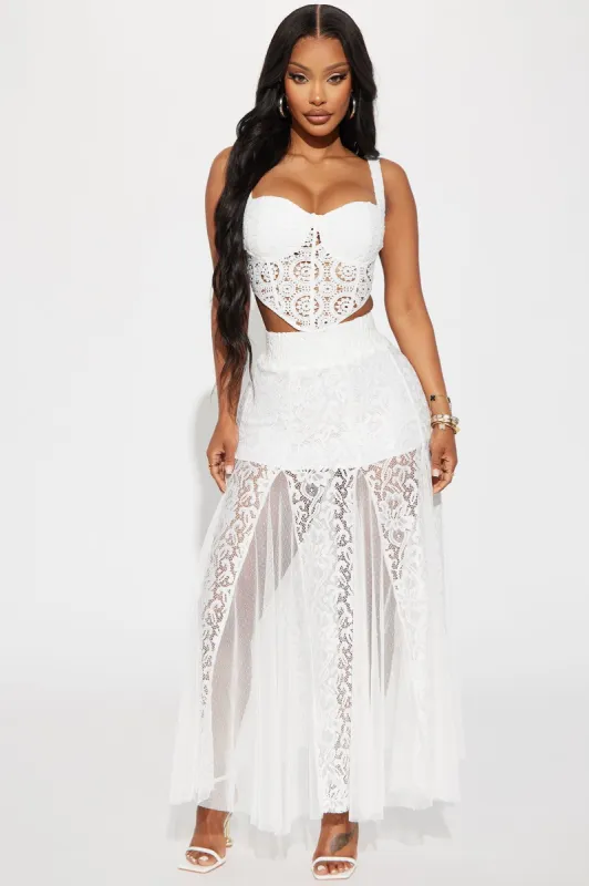 Make Room Lace Maxi Skirt - White sold by Fashion Nova