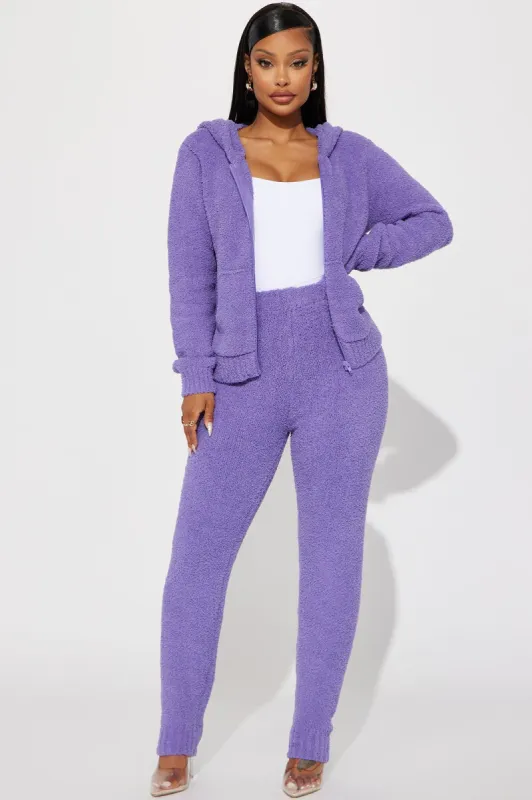 Always Extra Cozy Pant Set - Purple sold by Fashion Nova
