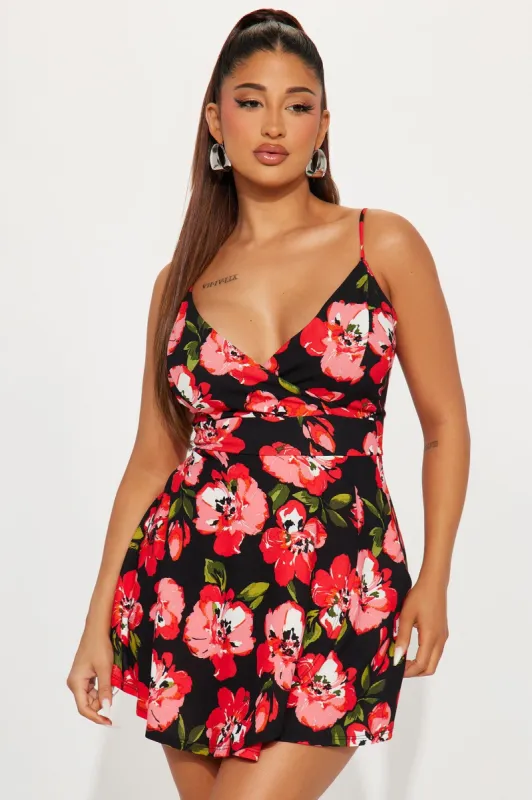 This Is My Moment Romper - Black/combo sold by Fashion Nova