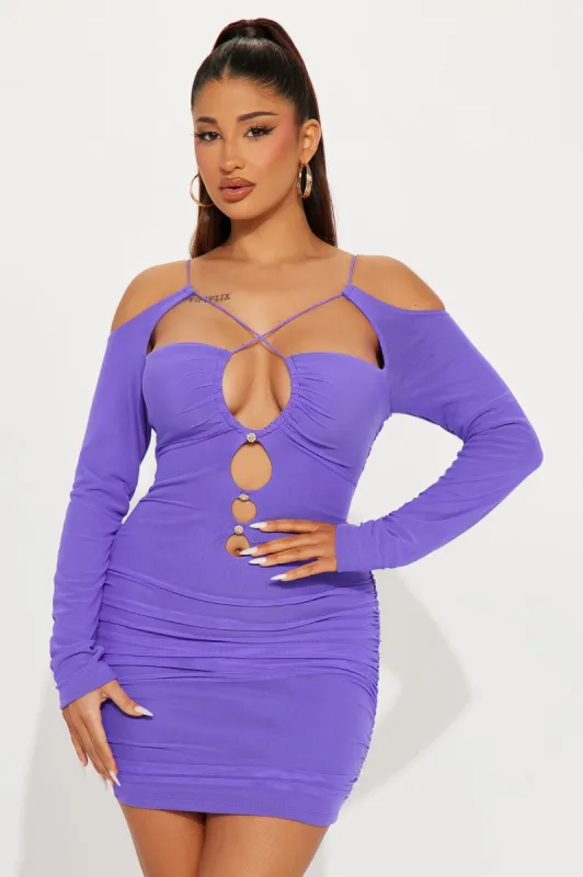 Gianna Mesh Mini Dress - Purple sold by Fashion Nova