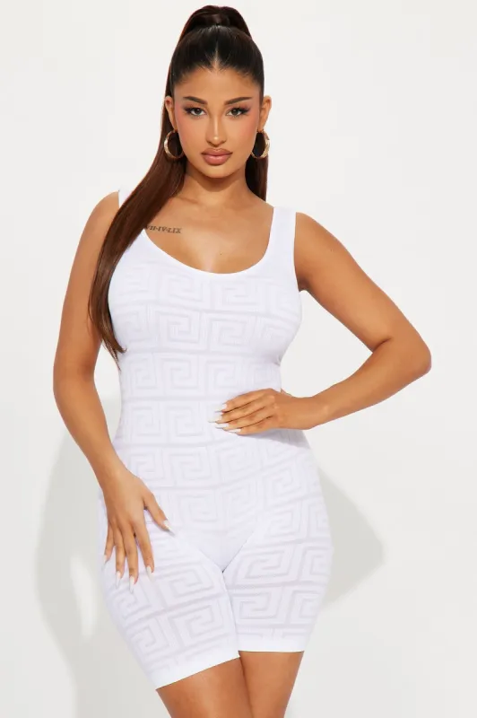 Jordan Seamless Romper - White sold by Fashion Nova