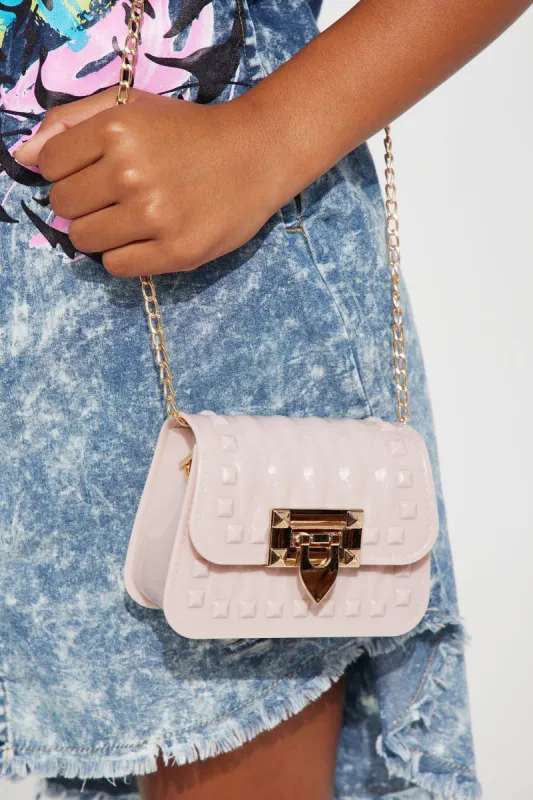 Mini Ms Diva Studded Crossbody Chain Purse - Nude sold by Fashion Nova