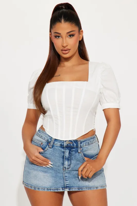 Timeless Corset Top - White sold by Fashion Nova