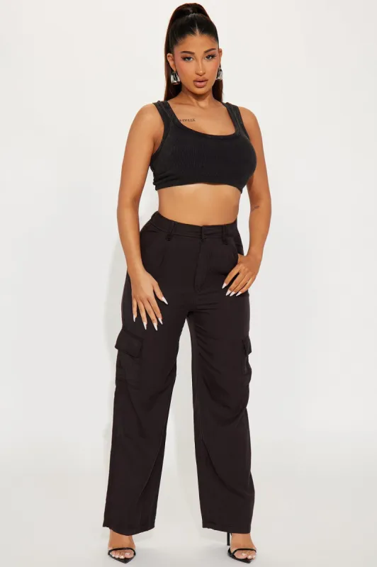 Gianna Wide Leg Cargo Pant - Black sold by Fashion Nova