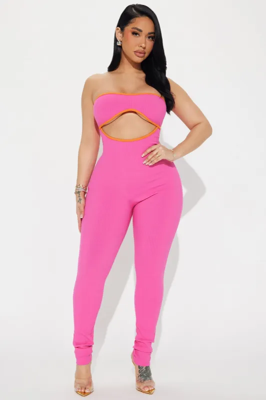 Turns Ahead Jumpsuit - Fuchsia sold by Fashion Nova