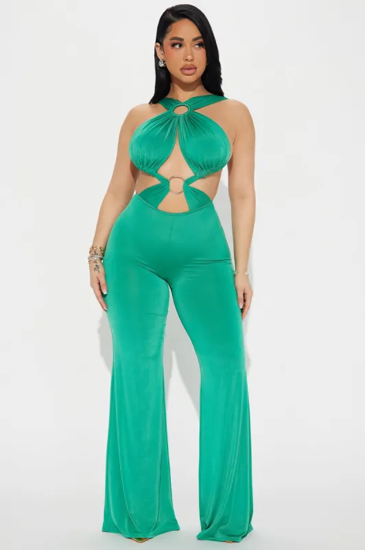 Long List Of Ex Lovers Jumpsuit  - Green sold by Fashion Nova