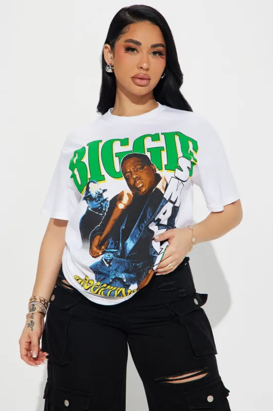 BIGGIE Big Poppa Tee - White sold by Fashion Nova