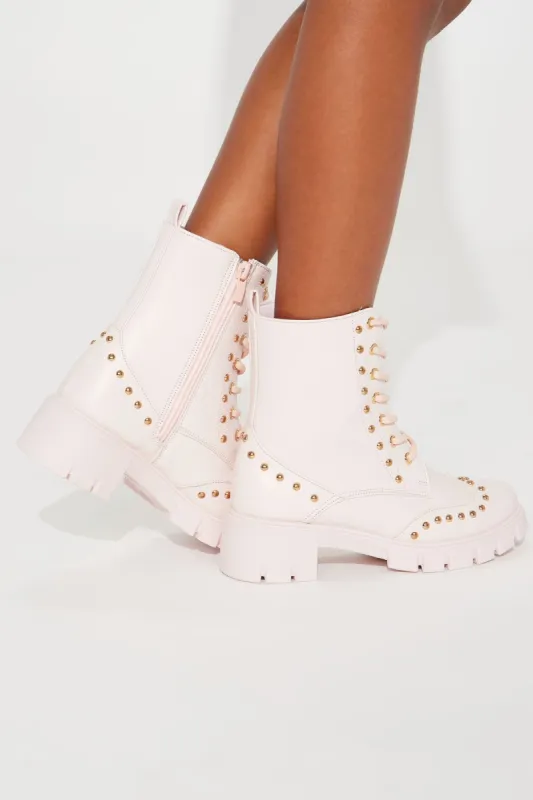 Mini Tough Elegance Lace Up Combat Boots - Pink sold by Fashion Nova
