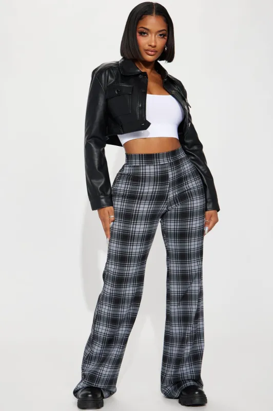 Jahia Flare Pants - Grey/combo sold by Fashion Nova